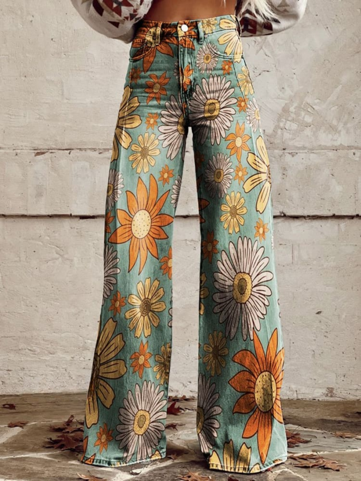 Tania | Pantalones Anchos Vintage Floral