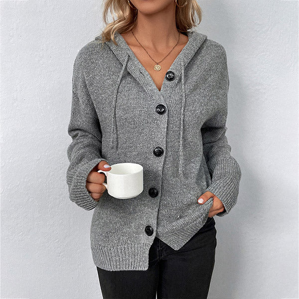 Cassy Cardigan con cappuccio in maglia morbida